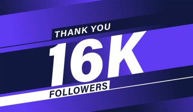 Teşekkürler 16k takipçi modern afiş tasarımı