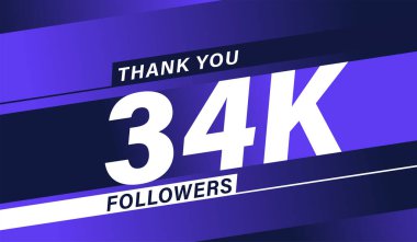 Teşekkür ederim 34 bin takipçi modern afiş tasarımı