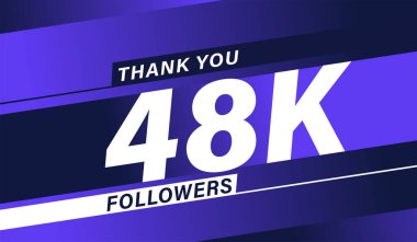 Teşekkürler 48 bin takipçi modern afiş tasarımı.