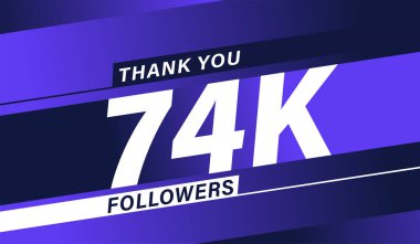 Teşekkürler 74 bin takipçi modern afiş tasarımı