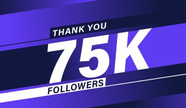 Teşekkürler 75 bin takipçi modern afiş tasarımı