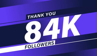 Teşekkürler 84 bin takipçi modern afiş tasarımı.