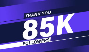 Teşekkürler 85 bin takipçi modern afiş tasarımı.