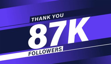 Teşekkürler 87 bin takipçi modern afiş tasarımı
