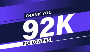 Teşekkürler 92 bin takipçi modern afiş tasarımı.