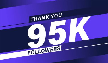 Teşekkürler 95K takipçileri modern afiş tasarımı