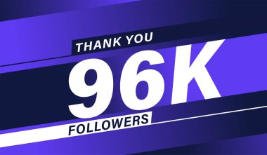 Teşekkürler 96K takipçileri modern afiş tasarımı