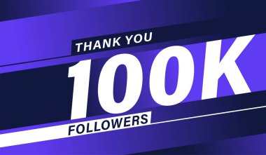 Teşekkürler 100 bin takipçi modern afiş tasarımı