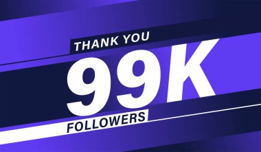 Teşekkür ederim 99K takipçileri modern afiş tasarımı