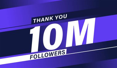 Teşekkürler 10M takipçileri modern afiş tasarımı