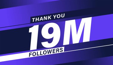 Teşekkürler 19M takipçileri modern afiş tasarımı