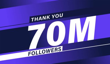 Teşekkürler 70 milyon takipçi modern afiş tasarımı