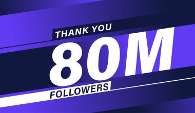 Teşekkürler 80 milyon takipçi modern afiş tasarımı