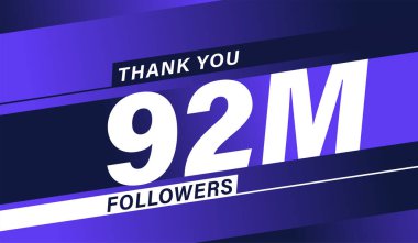 Teşekkür ederim 92 milyon takipçi modern afiş tasarımı