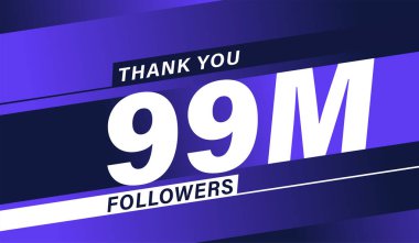 Teşekkür ederim 99M takipçileri modern afiş tasarımı