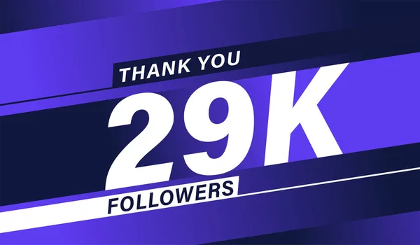 Thank You 29K Followers Modern Banner Design — Stock Vector