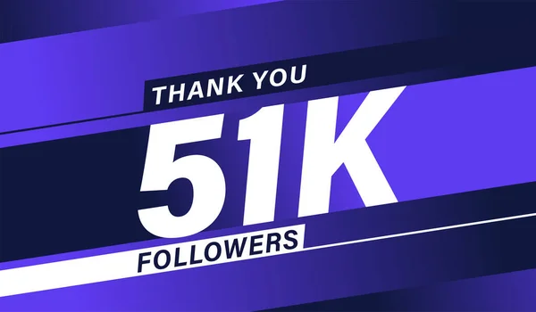 Thank You 51K Followers Modern Banner Design — Stock Vector