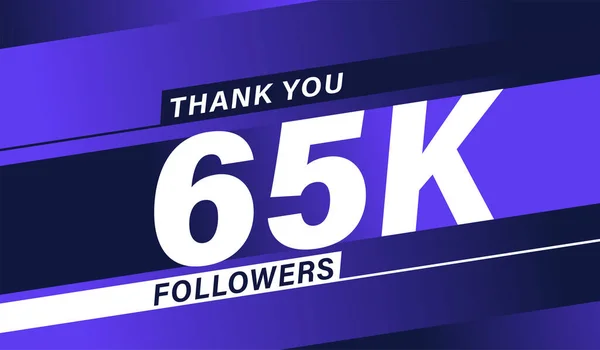 Thank You 65K Followers Modern Banner Design — Stock Vector