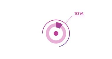% 10 çember diyagramı Infographic animasyon tasarımı,% 10 turta grafiği