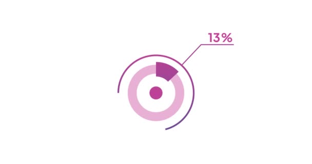 Cirkeldiagram Infografisch Animatie Ontwerp Percentage Taartdiagram — Stockvideo