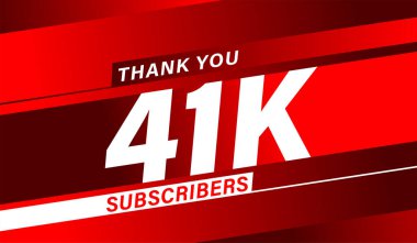 Teşekkürler 41 bin aboneler, modern pankart tasarım vektörü 