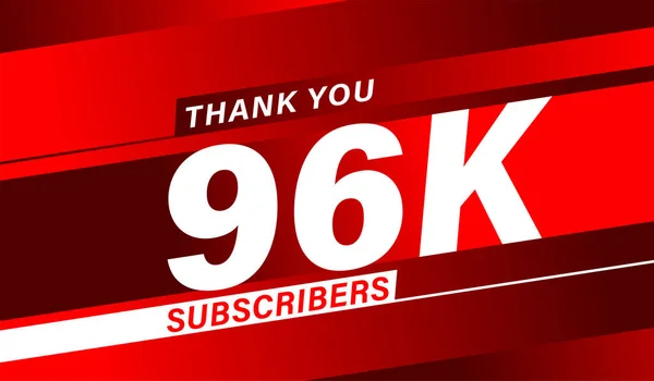 Thank You 96K Subscribers Modern Banner Design Vector — Stock Vector