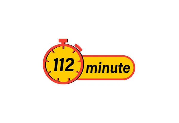 Relógio Com Temporizador 112 Minutos Ícone Temporizador Ícone Contagem Regressiva —  Vetores de Stock