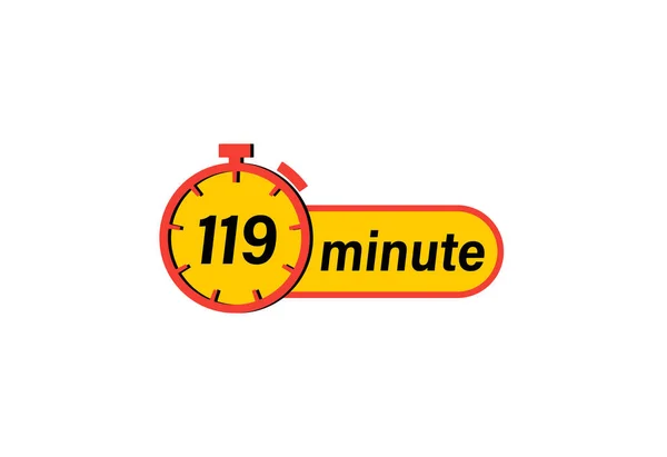 Relógio 119 Minutos Ícone Temporizador Ícone Contagem Regressiva Medida Temporal — Vetor de Stock