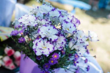 a closeup shot of a wedding flowers
