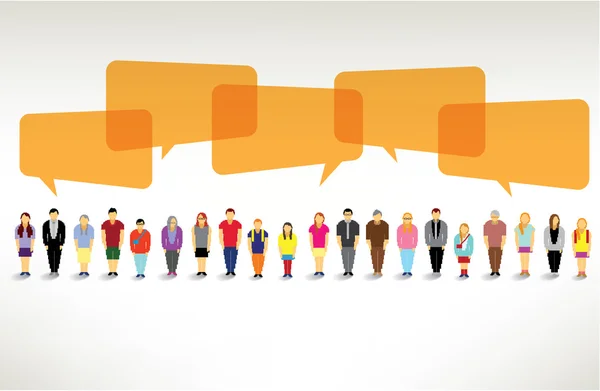 büyük bir grup insan toplamak ve birlikte konuşma