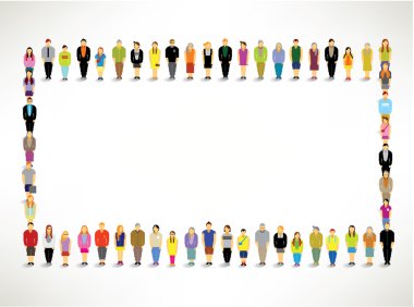 A Big Group of People Gather Together clipart