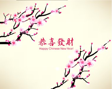 oryantal Çince yeni yıl vektör tasarımı