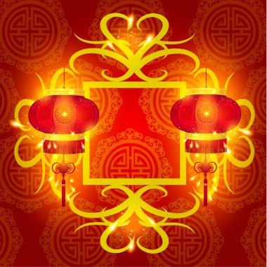 oryantal Çince yeni yıl vektör tasarımı