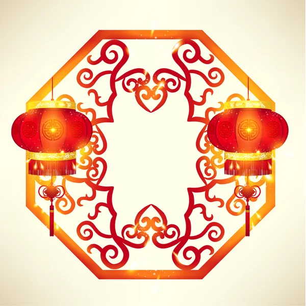 Ano Novo Chinês Oriental Vector Design — Vetor de Stock