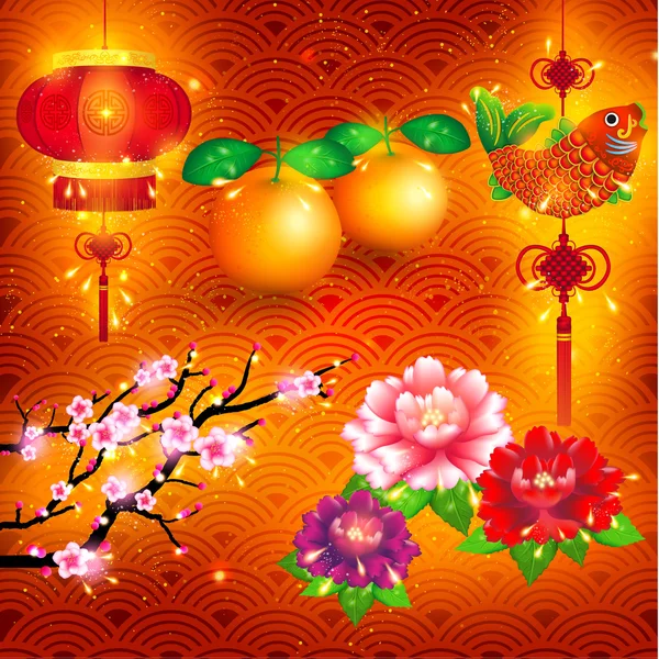 Oriental chinois Nouvel An Design vectoriel — Image vectorielle