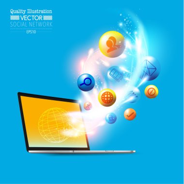 sosyal ağ bilgisayar vektör tasarımı