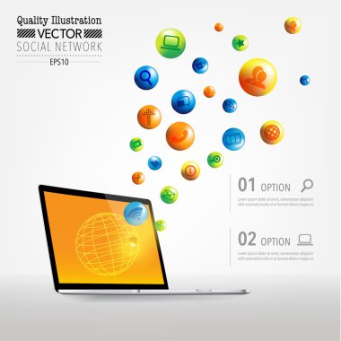 sosyal ağ bilgisayar vektör tasarımı