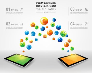 sosyal ağ bilgisayar vektör tasarımı