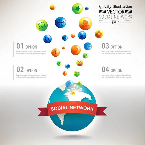 Social Network Computing Progettazione vettoriale — Vettoriale Stock