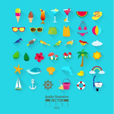 yaşam tarzı düz vektör Icon set