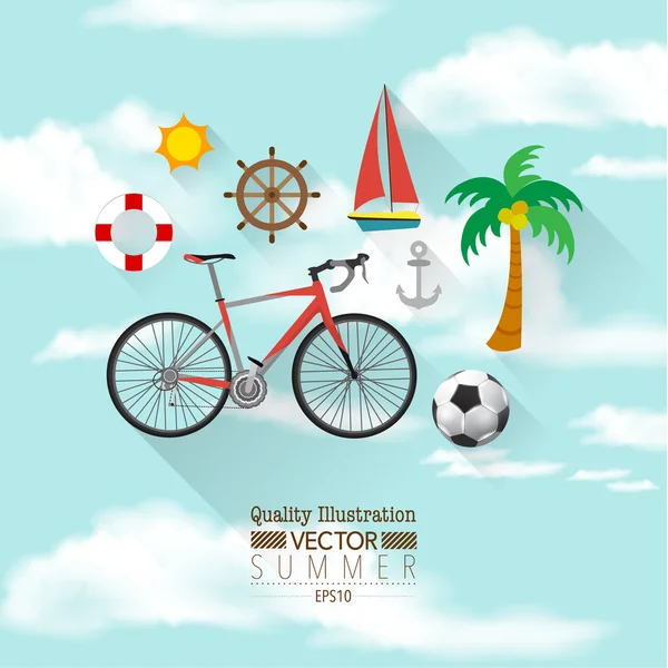 Sommer flache Vektor Icon Set — Stockvektor