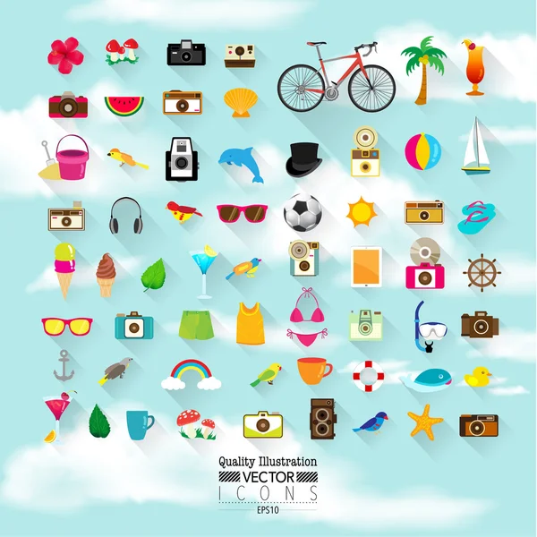 yaşam tarzı düz vektör Icon set