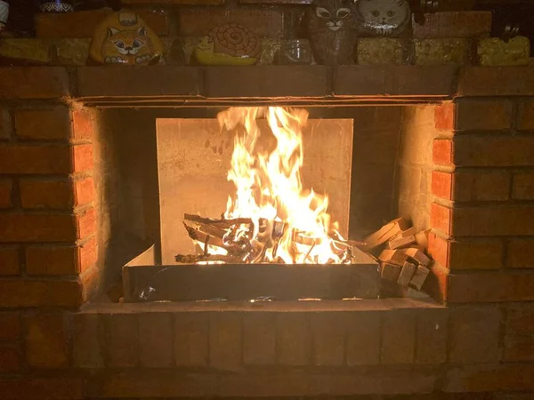 Огонь Камине Веранде — стоковое фото