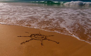 plaj kum üzerine çizilmiş Paz Üye