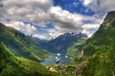 View of Geiranger fjord, Norway clipart
