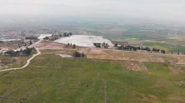 Pamukkale antik Hierapolis 'in insansız hava aracı görüntüsü