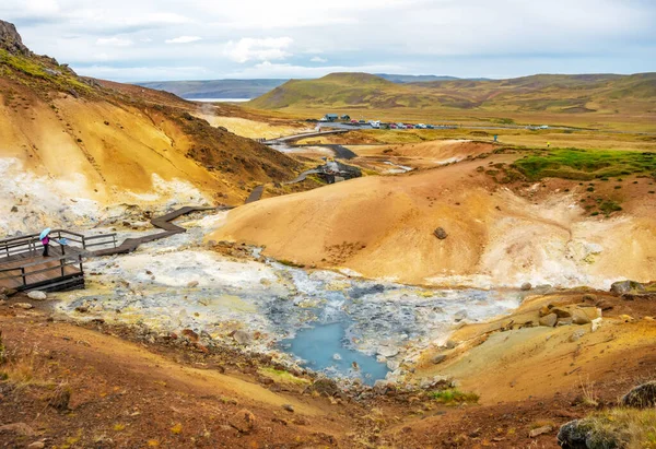 Área geotérmica de Seltun Península de Reykjanes, Islândia — Fotografia de Stock