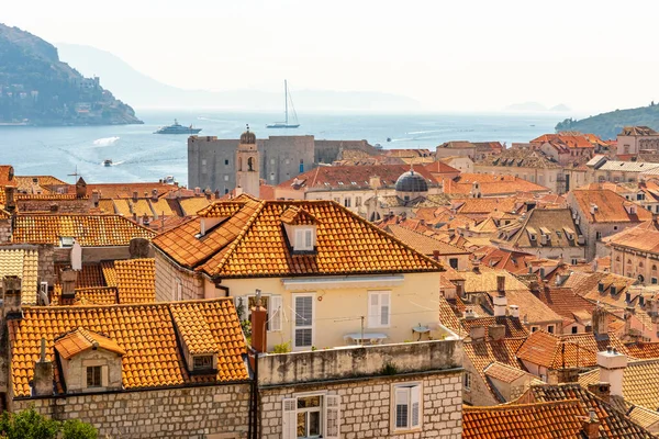 Panorama Dubrovnik Oude binnenstad daken. Europa, Kroatië — Stockfoto
