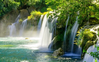 Krka Ulusal Parkı, Şelale Skradinski buk, Hırvatistan.