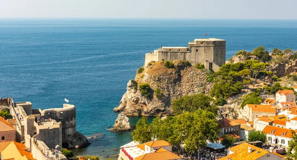 Panorama Dubrovnik Oude binnenstad daken. Europa, Kroatië — Stockfoto